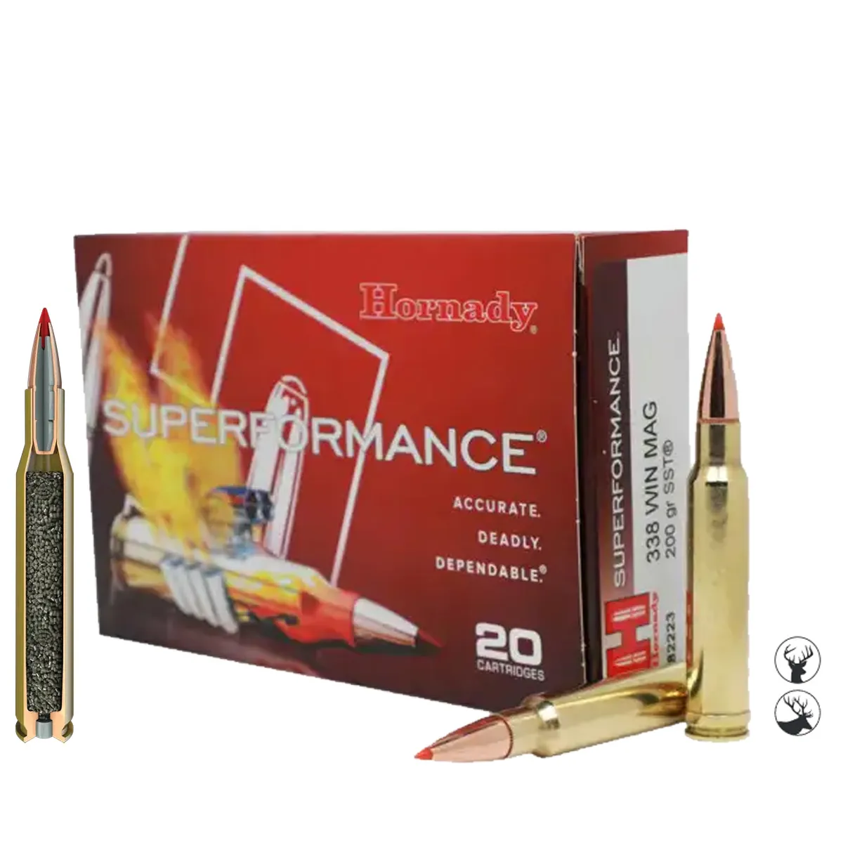 Cartuș Hornady .338 WinMag., 200 gr SST Superformance