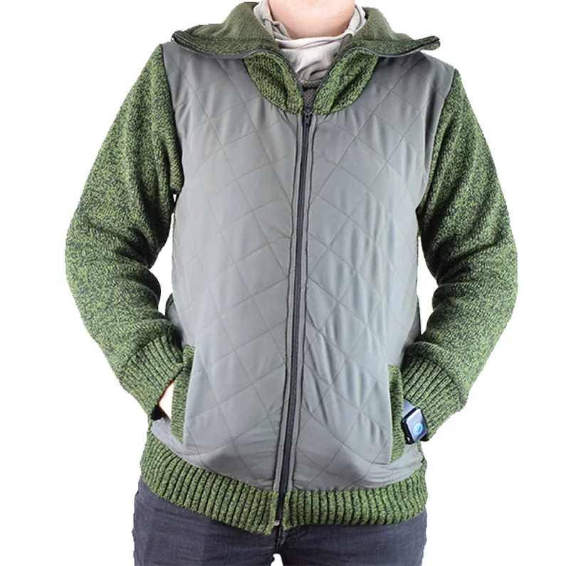 Hanorac verde tricotat Hunter Spirit K-014 captusit polar | M