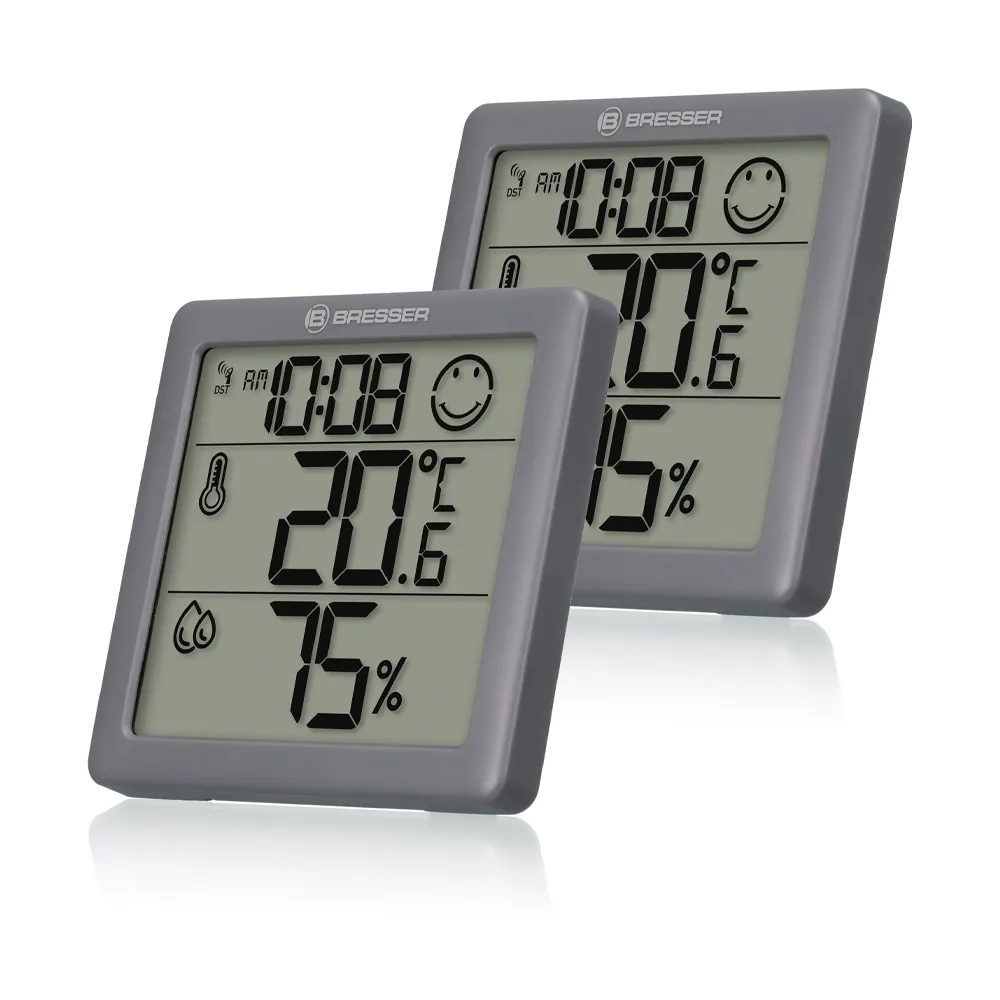 Set 2 statii meteo Bresser Climate Smile 7000017, termometru, higrometru