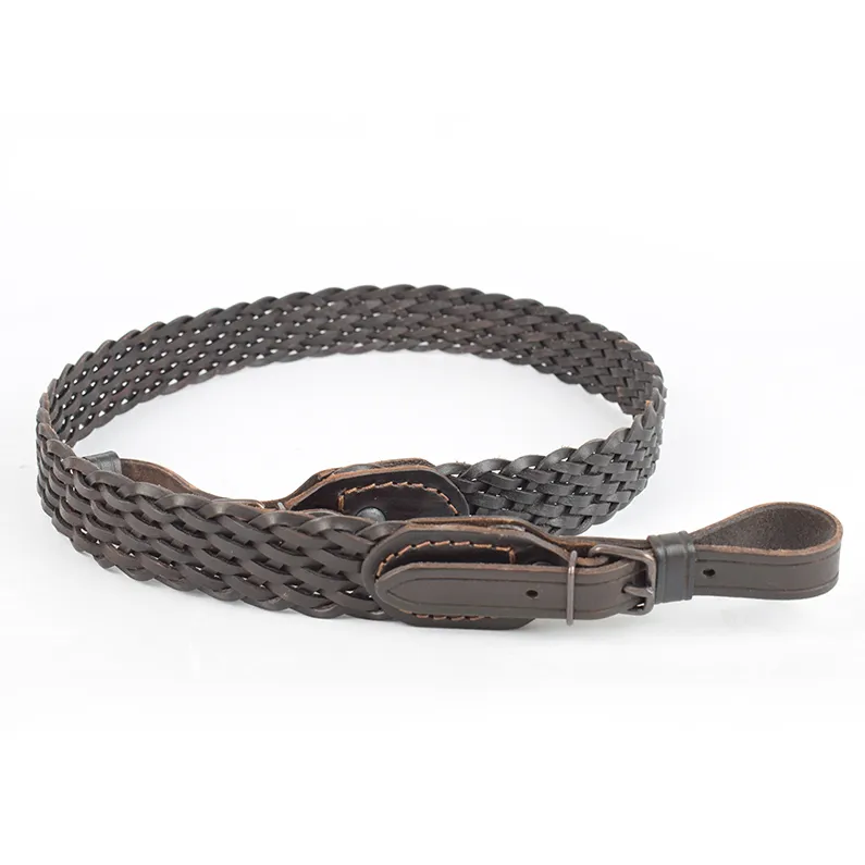 Curea arma din piele maro implatita | latime: 40 mm. lungime max: 115 cm