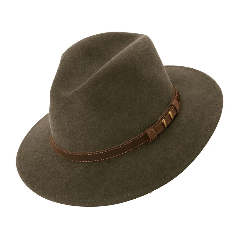 Palarie Lodenhut cu piele maro, khaki