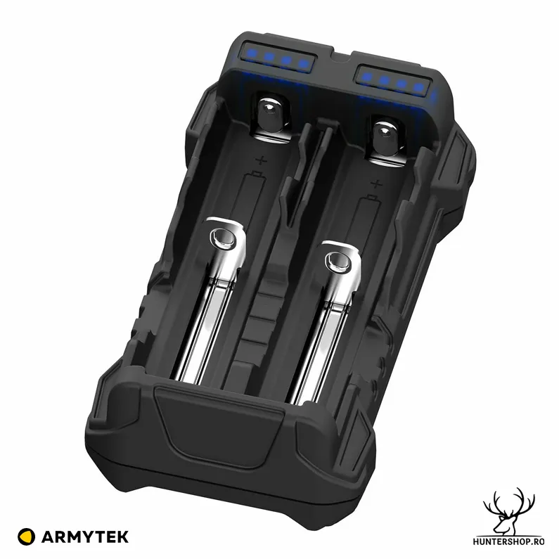 Incarcator portabil Armytek Handy C2 Vape Edition, pentru 2 acumulatoare de tip 18650 Li-Ion