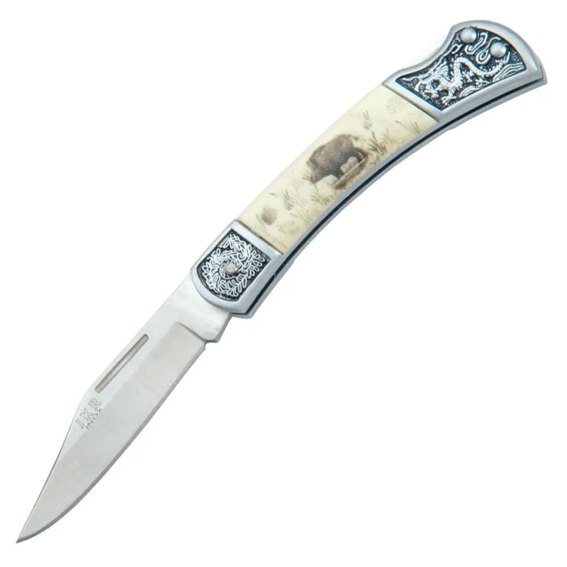 Briceag Joker JKR112, maner turnat cu ornament mistret, lama: 7 cm