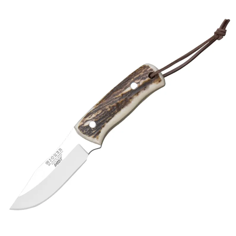 Cutit Joker CC76 Rabbit, maner din corn de cerb, in portcutit piele, tais: 8.5 cm