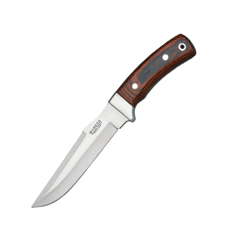 Cutit Joker CR46 Gamo, inox, maner din lemn, husa piele maro, lama 15.5 cm