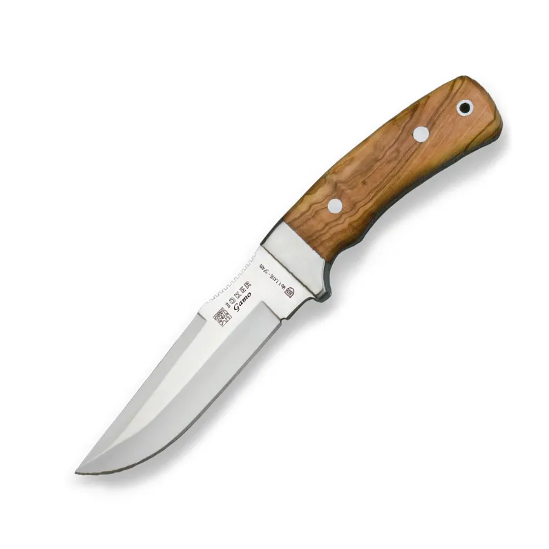 Cutit Joker CO45 Gamo, maner din lemn olive, husa piele maro, tais 13 cm