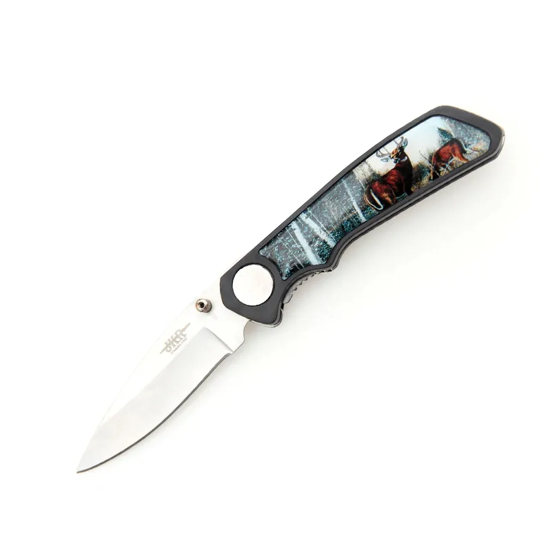 Briceag Joker JKR0508, maner din lemn/ABS, cerb, deschidere cu o mana, tais: 6.5 cm