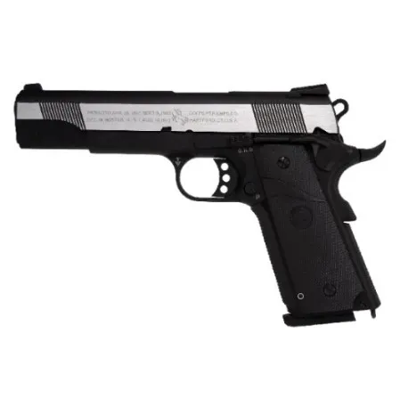 Replica pistol airsoft Colt 1911 Combat GBB, Silver & Black - Cybergun / SRC