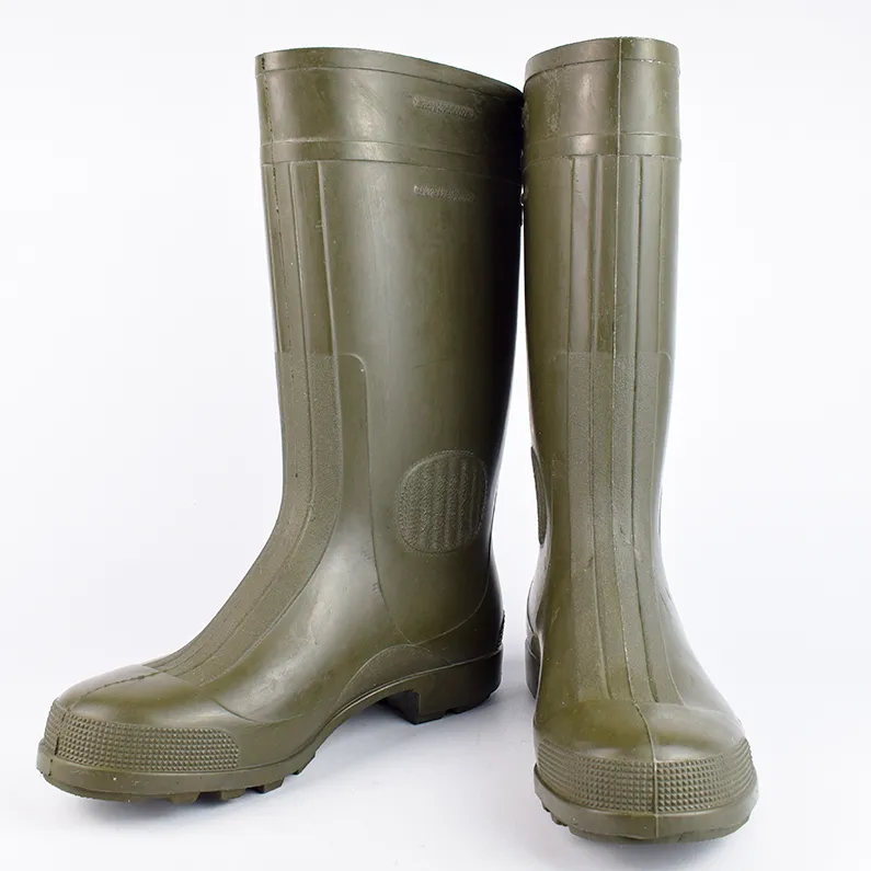 Cizma Novesta din cauciuc verde captusit textil