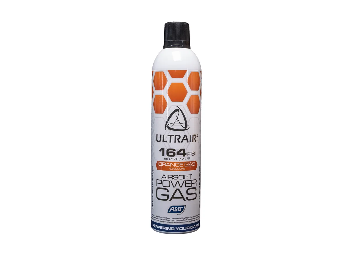 Green gas Ultrair ASG Orange pentru airsoft, 570 ml.