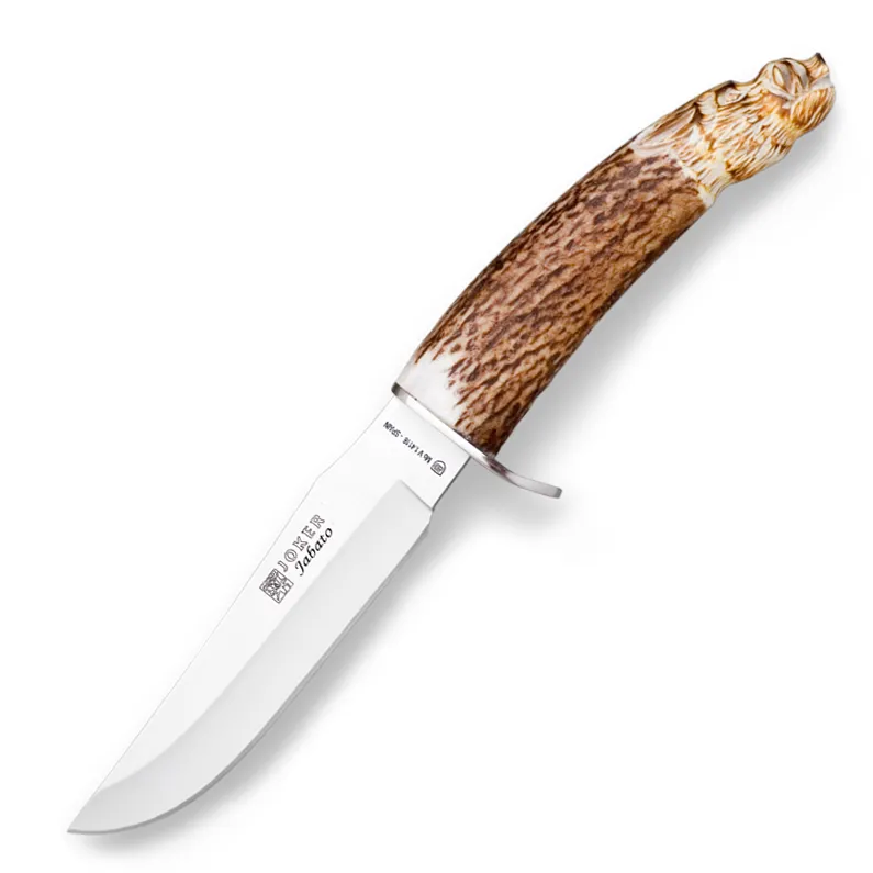 Cutit Joker CT33 Jabato, maner corn de cerb, husa din piele, lama 140 mm.