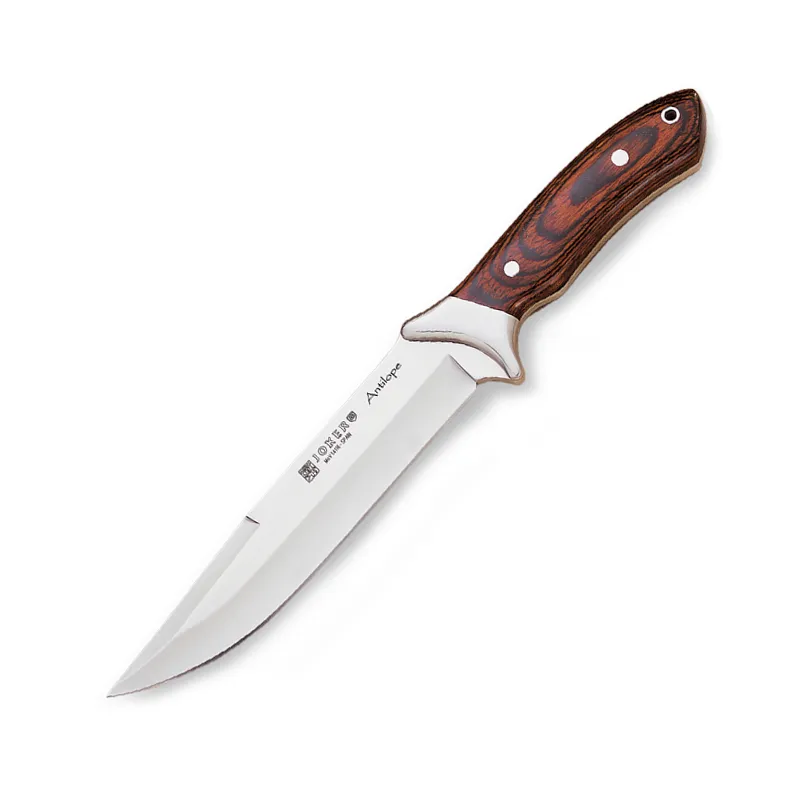 Cutit Joker CR02 Antilope, maner din lemn, husa din piele, tais: 19.5 cm