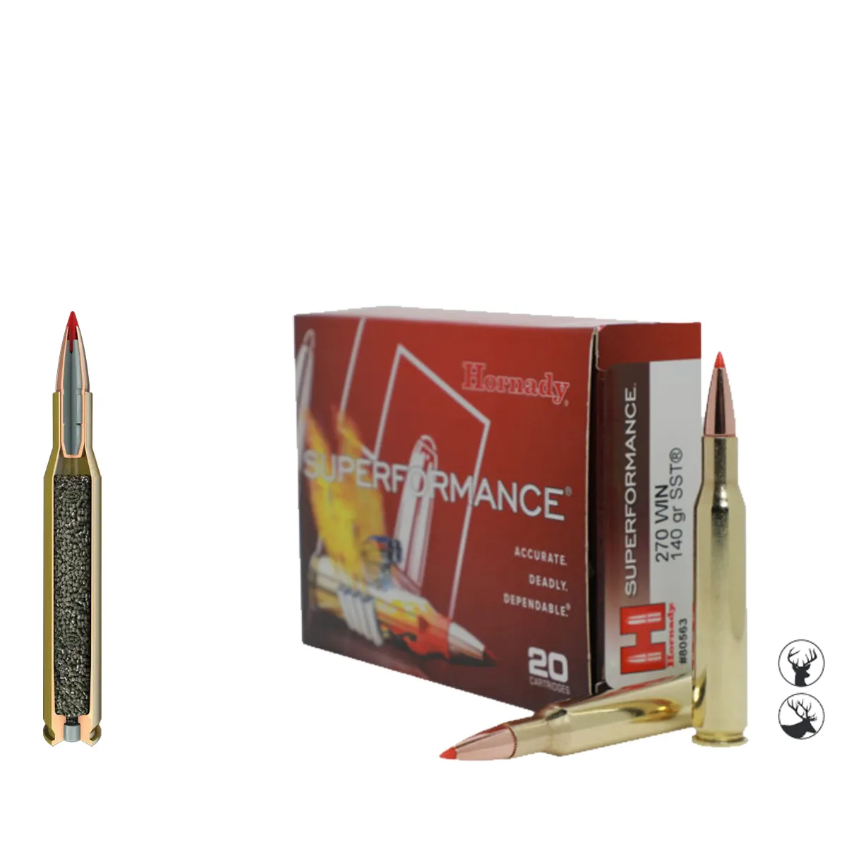 Muniție Hornady .270 Win 140 gr SST Superformance - Performanță Maximă