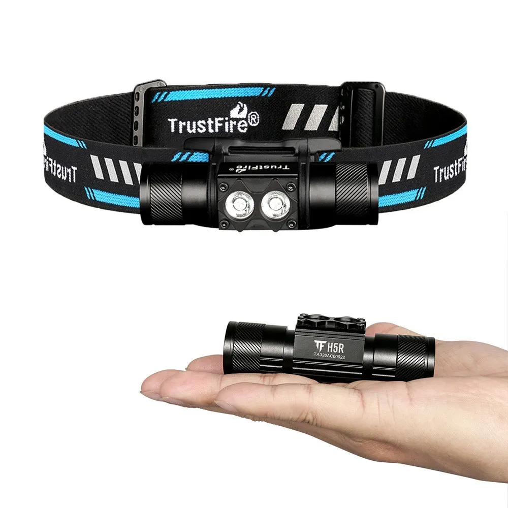 LANTERNĂ FRONTALĂ CU LED H5R TRUSTFIRE, 600 LM REÎNCĂRCABILĂ, BANDĂ ELASTICĂ AJUSTABILĂ