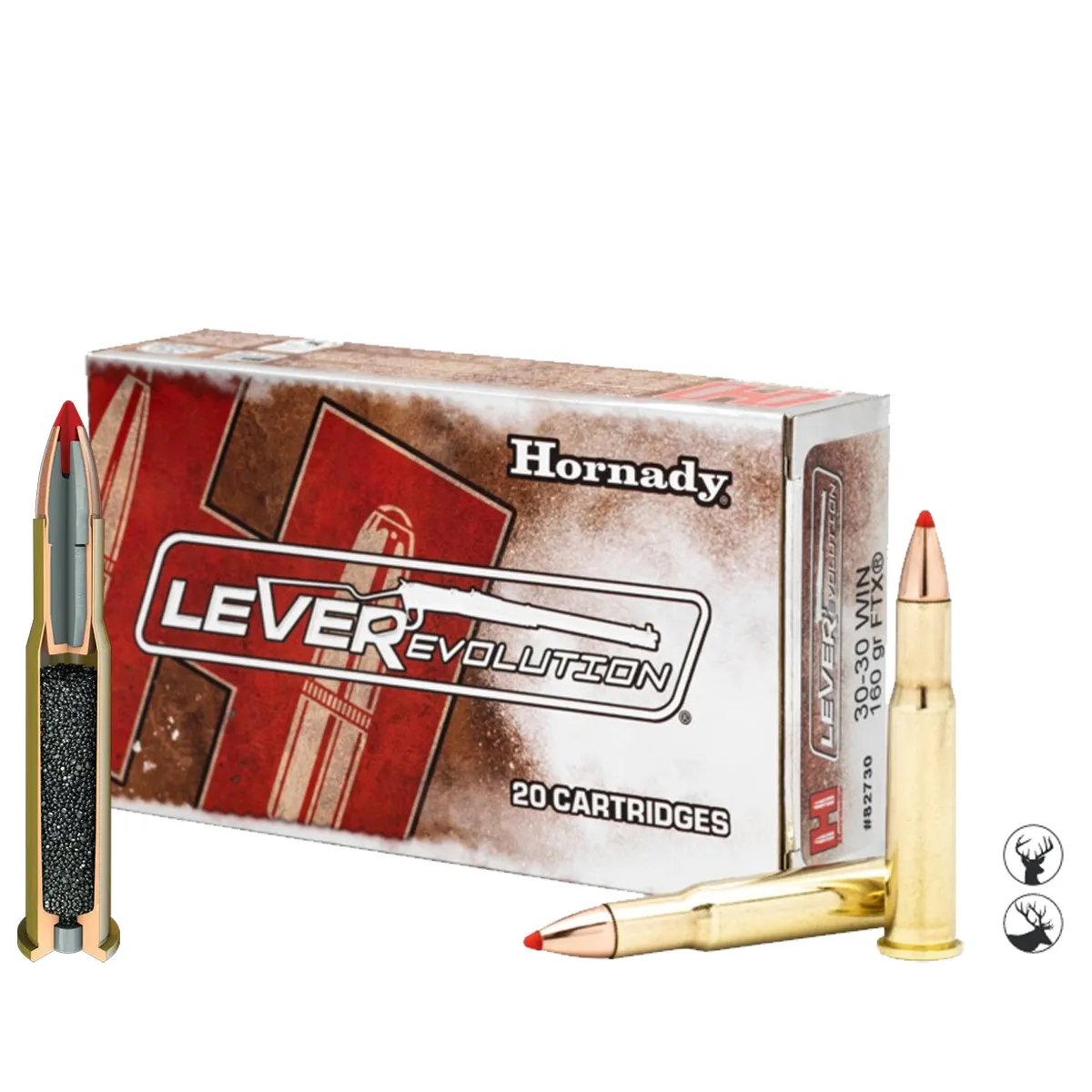 Muniție Hornady 30-30 Win 160 gr FTX LEVERevolution