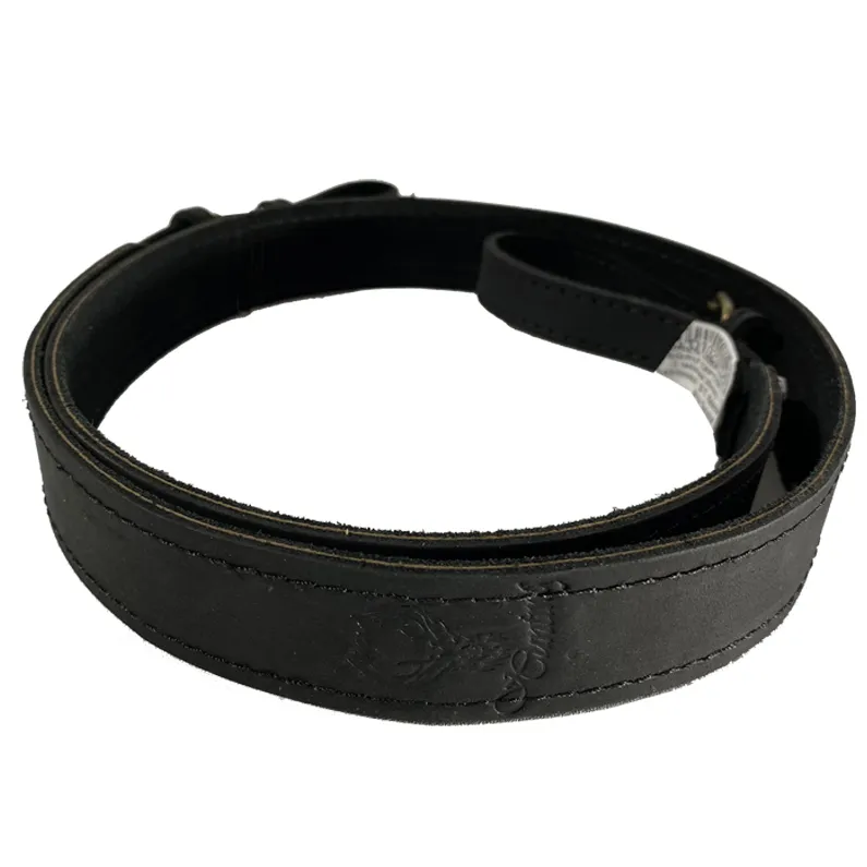 Curea arma piele maro / negru, captusit velur, latime: 3 cm, Lisa, Hunting Nobile