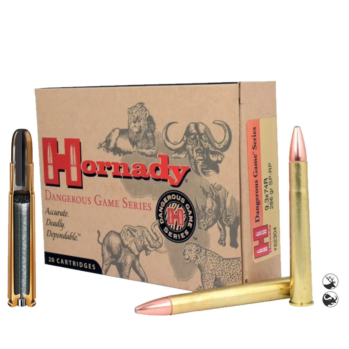 Muniție Hornady 9.3x74R 286 gr SP Custom International