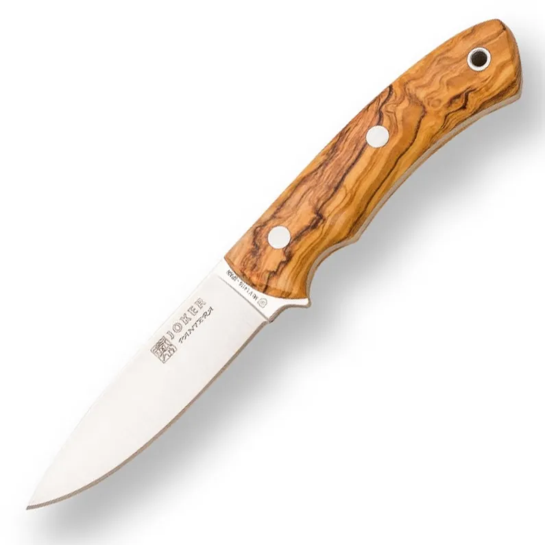 Cutit Joker CO17 Pantera, tais: 9.5 cm, maner din lemn, husa piele