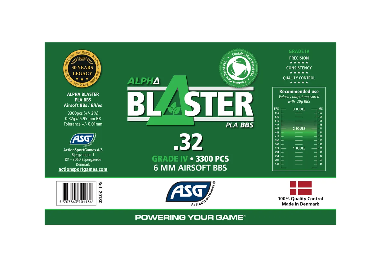 Bile Airsoft Biodegradabile ASG Alpha Blaster 0.32 g., 3300 buc.