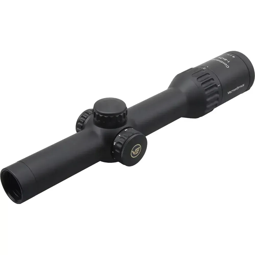 Lunetă Vector Optics Continental X8 1-8x24 SFP Hunting ED German #4 cu punct roșu