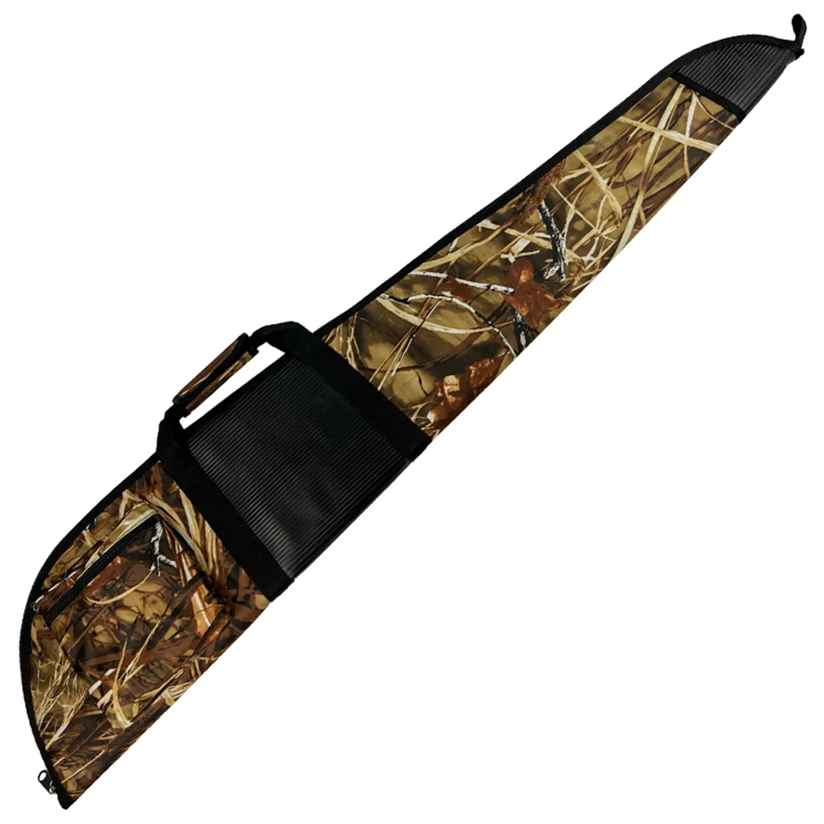Husa arma camuflaj cu buzunar, 135 x 25 cm, burete 8 mm