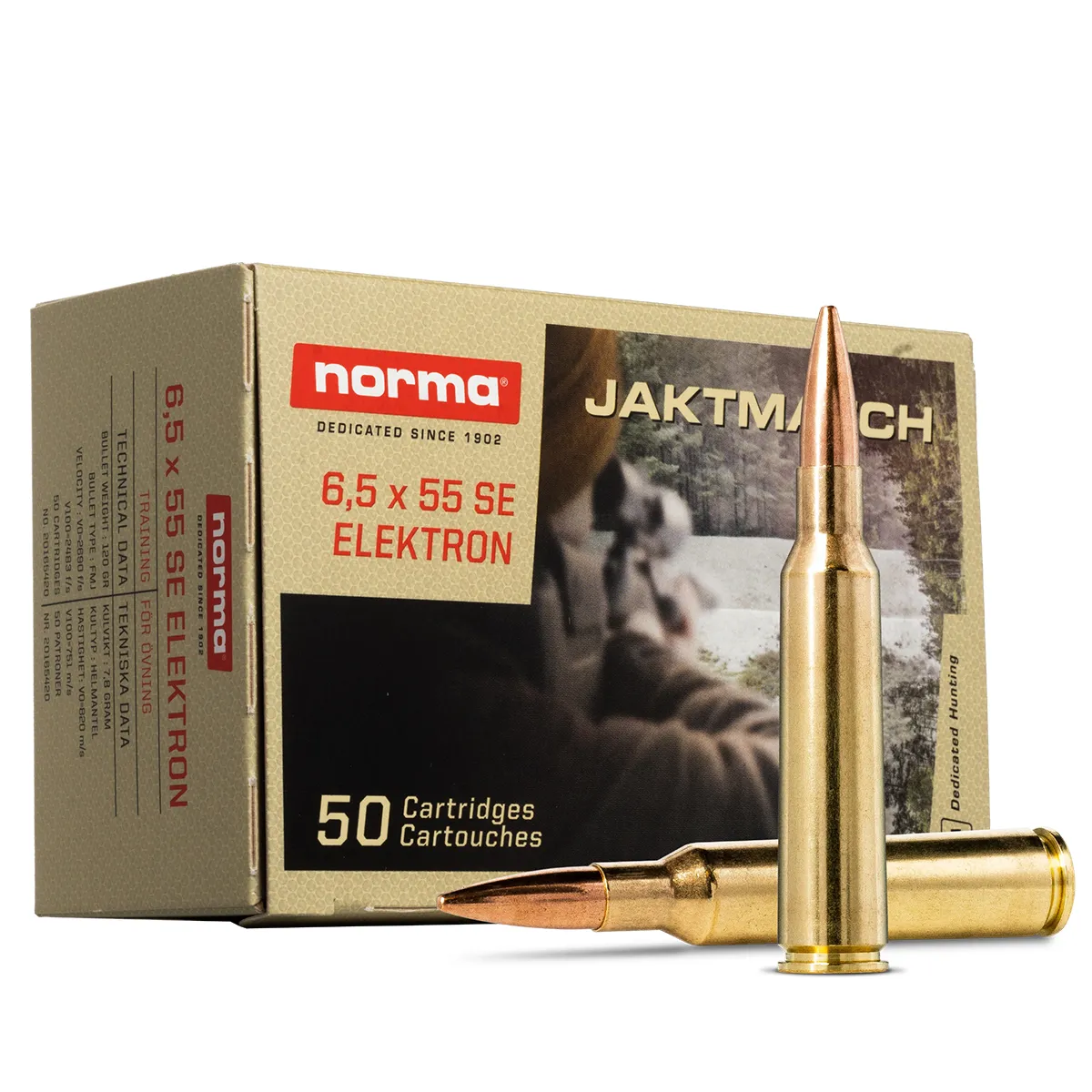 Muniție Norma Jaktmatch 6.5x55 SE 7.8 g. / 120 gr.