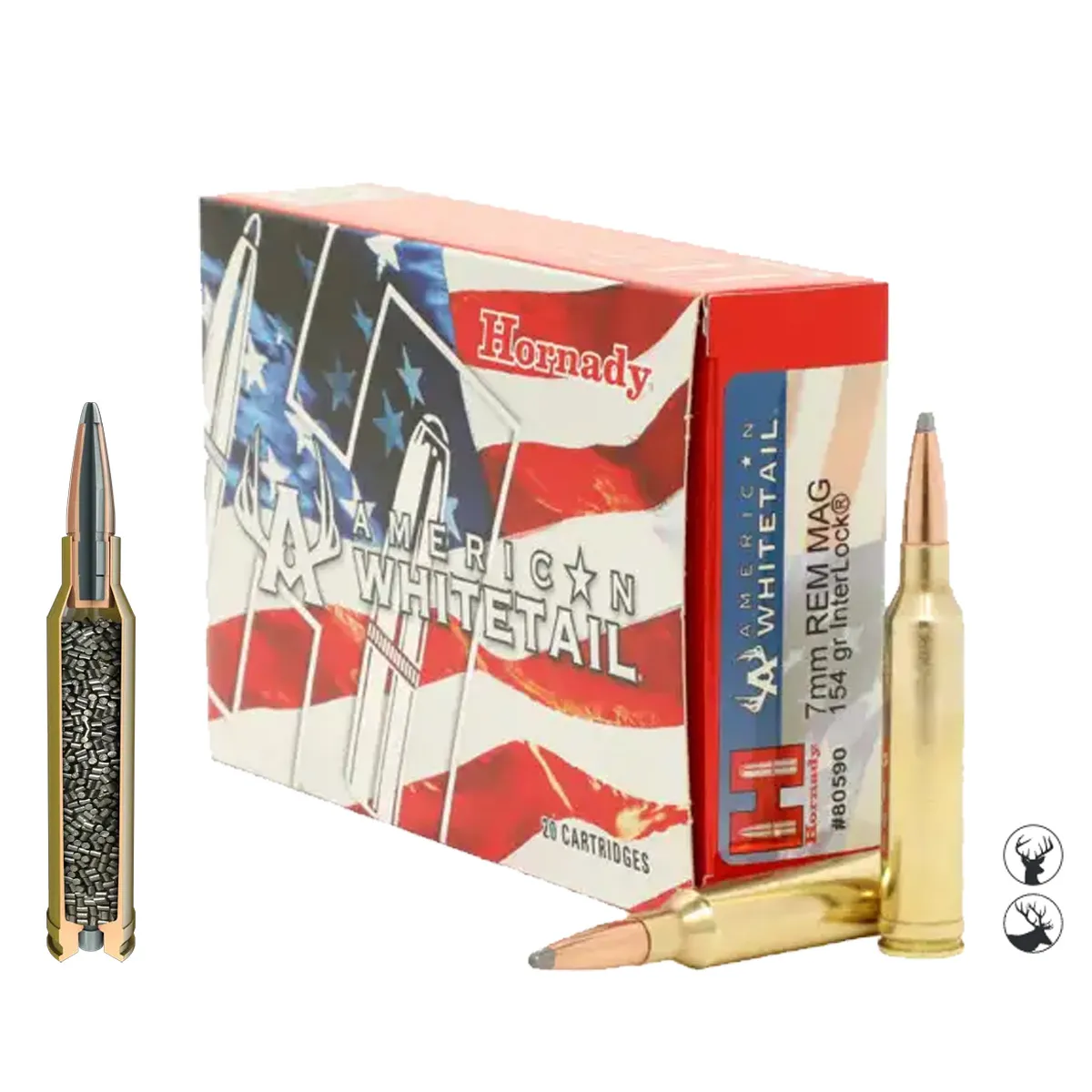 Cartuș Hornady 7mm Rem Mag 154 gr InterLock SP