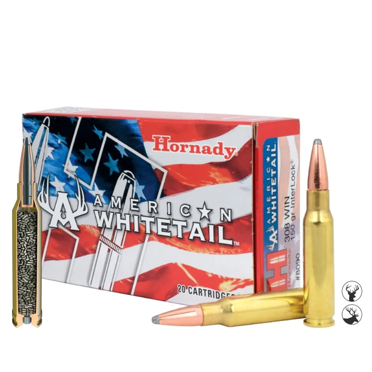 Muniție Hornady .308 Win 150 gr InterLock SP American Whitetail
