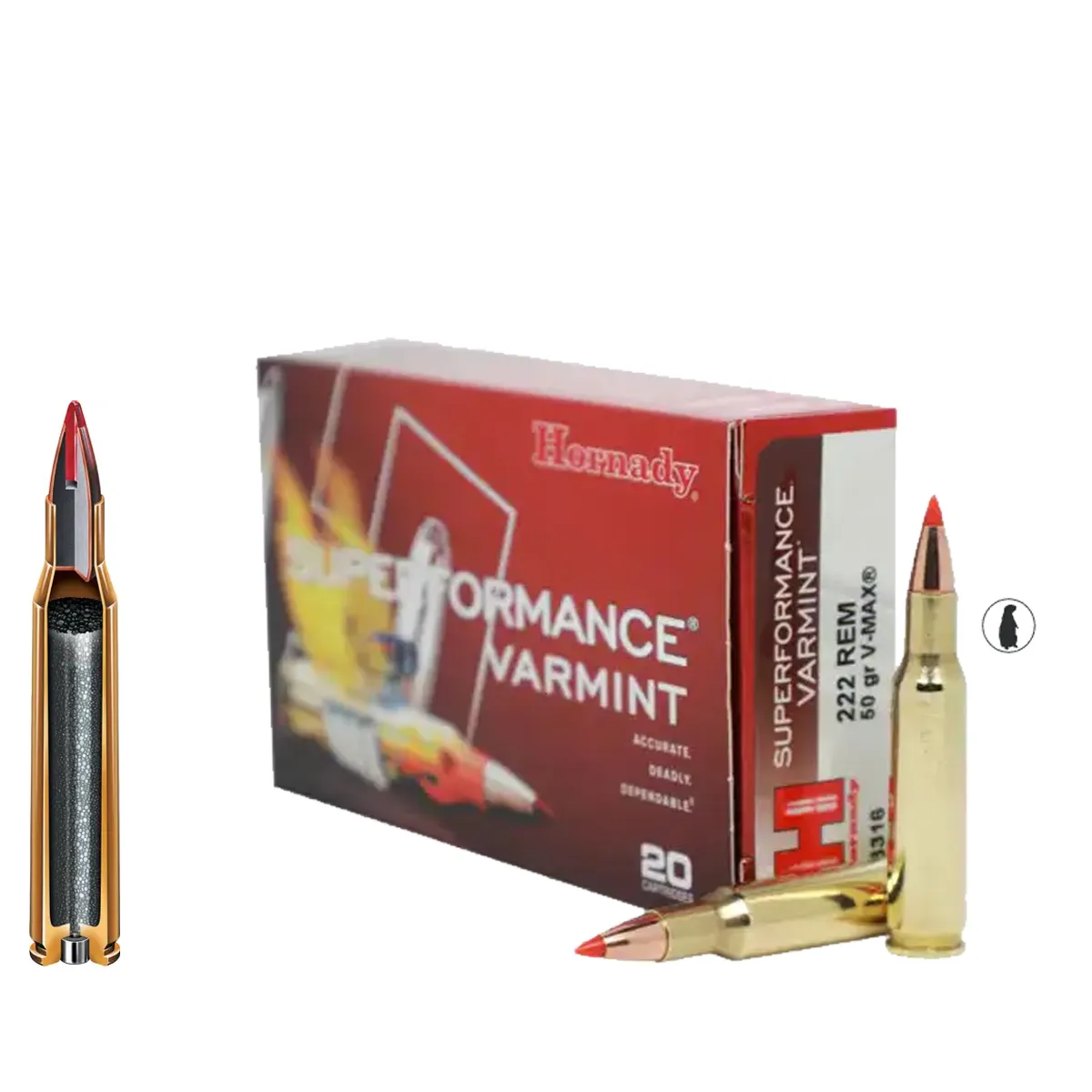 Muniție Hornady 222 Rem 50 gr V-MAX Superformance