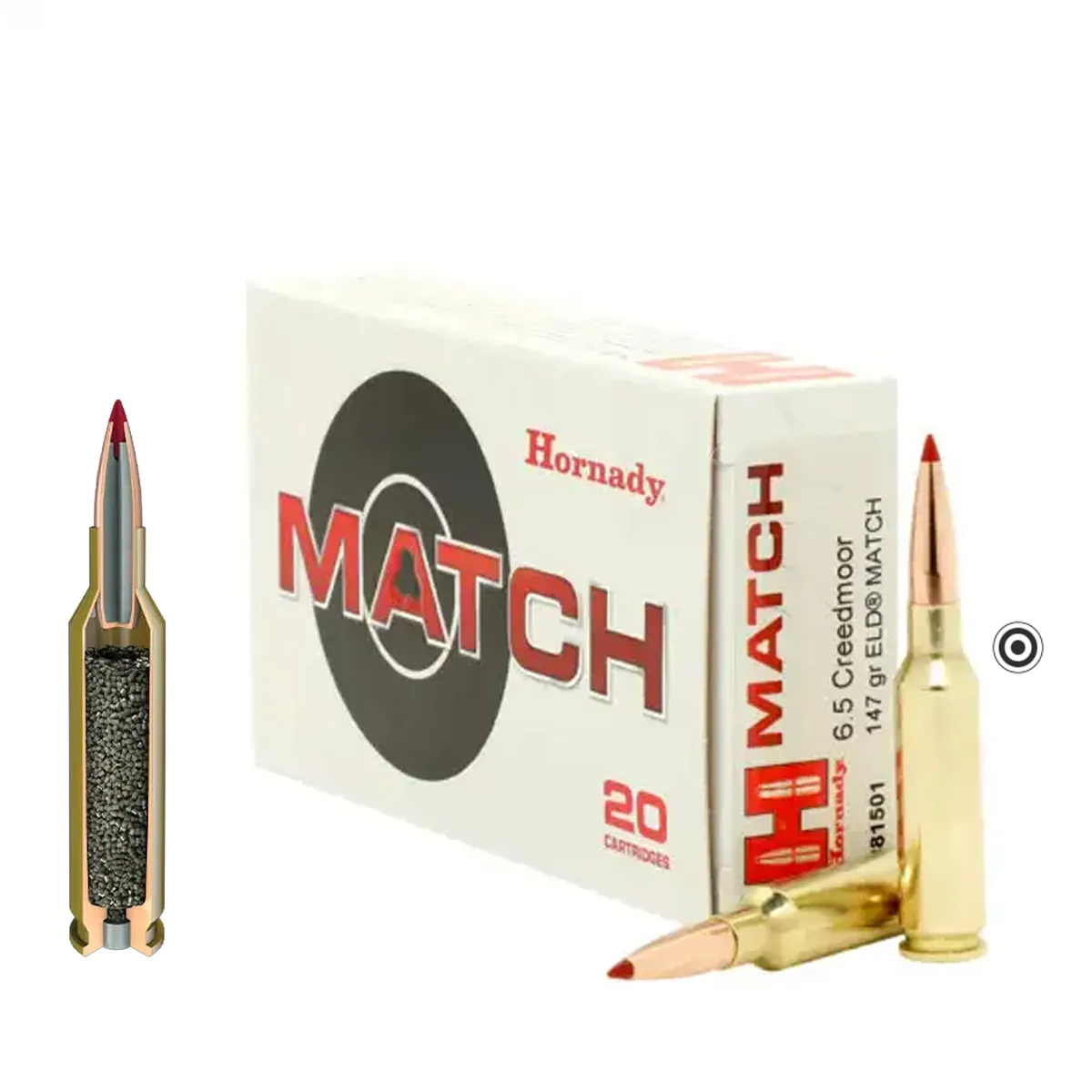 Muniție Hornady 6.5 Creedmoor 147 gr ELD Match