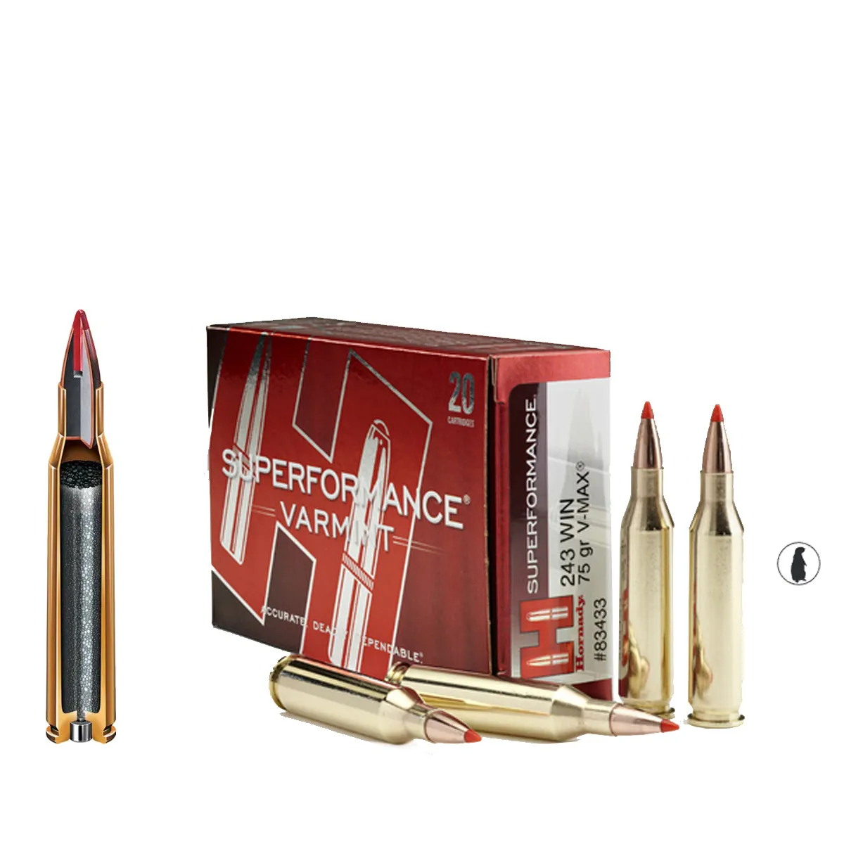 Muniție Hornady .243 Win 75 gr V-MAX Superformance Varmint