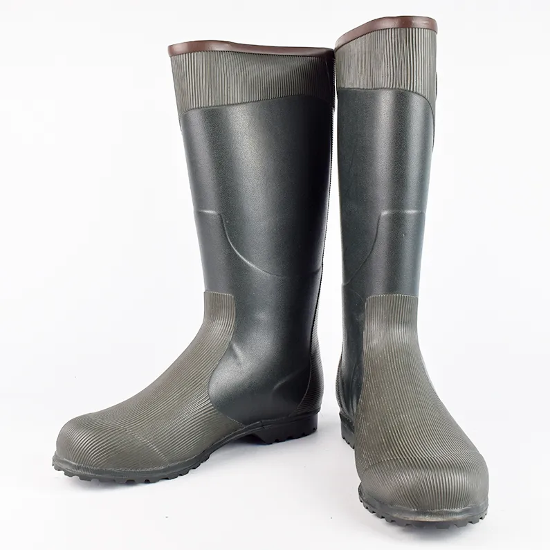 Cizma cauciuc verde de dame cu fermoar lateral, captusit neopren verde de 4 mm | Gumleaf | 40