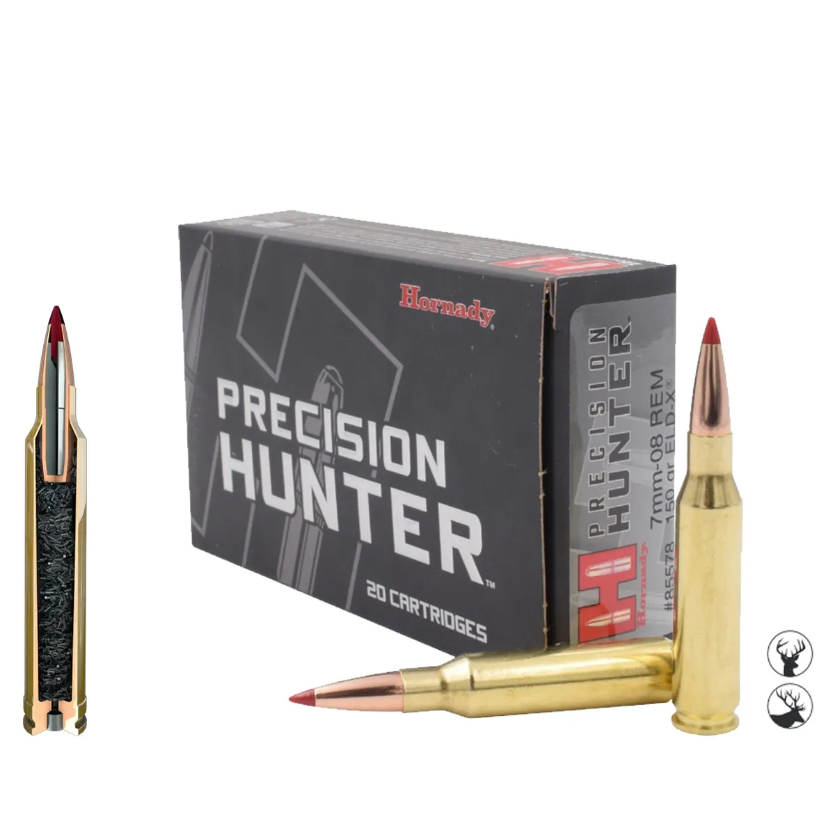 Cartuș Hornady 7mm-08 Rem 150 gr ELD-X Precision Hunter