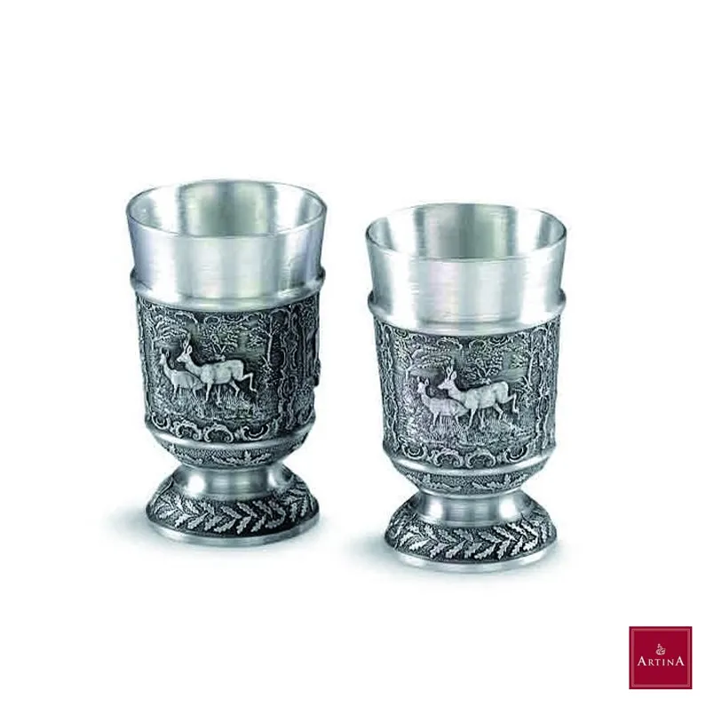 Set de pahare Artina din 2 bucati din zinc, 50 ml.