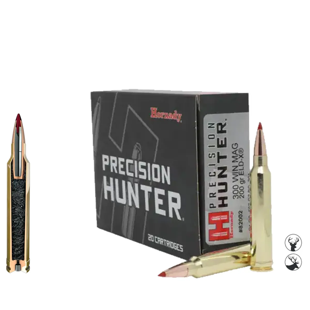 Cartuș Hornady .300 WinMag., 200 gr ELD-X Precision Hunter