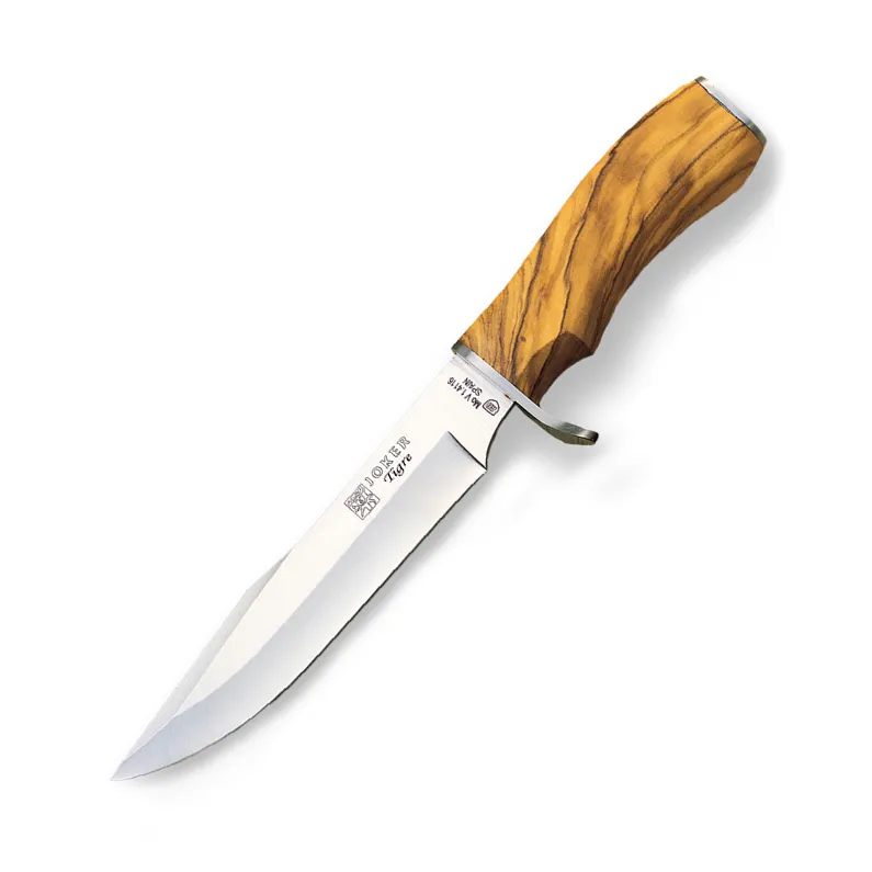 Cutit Joker CO37 Tigre, maner din lemn, husa piele maro, lama: 17 cm