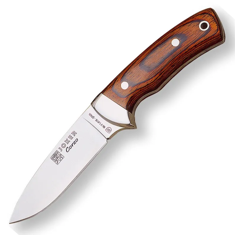 Cutit Joker CR23 Corzo, maner din lemn, tais: 10 cm, husa din piele