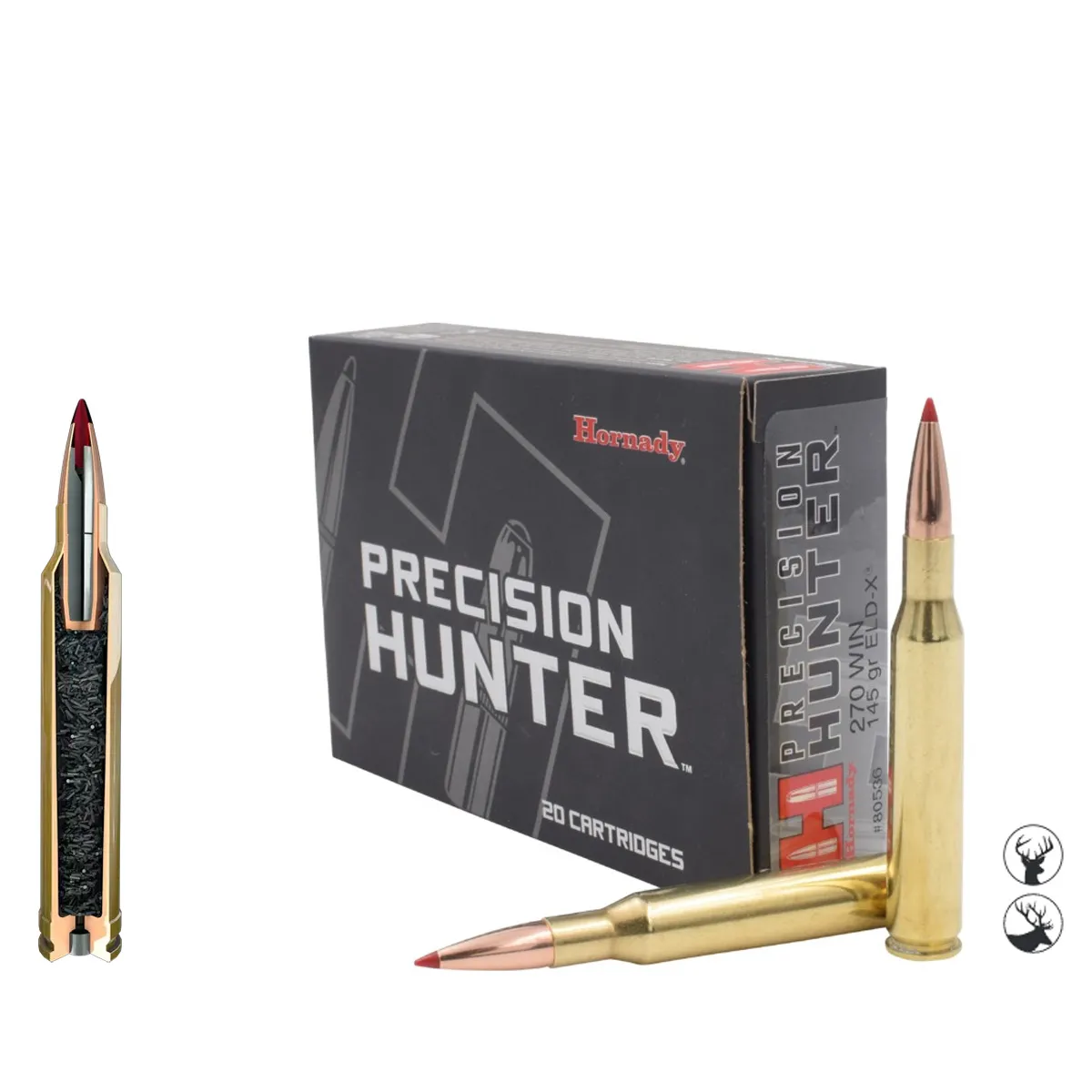 Muniție Hornady .270 Win 145 gr ELD-X Precision Hunter