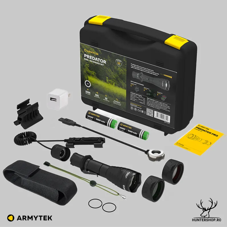 Lanterna Armytek Predator Pro Magnetic USB Extended set | 1500 lumen