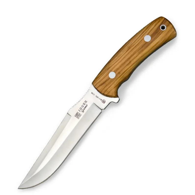 Cutit Joker CO51 Gamo, maner din lemn, husa piele maro, tais: 15.5 cm