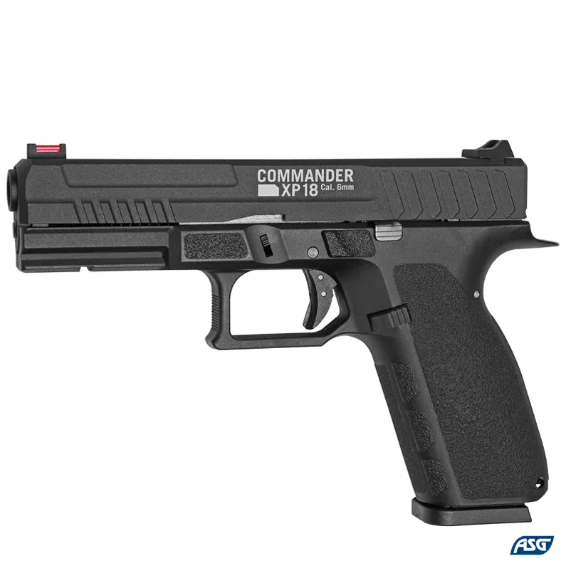 Replica pistol airsoft ASG Commander XP18, Co2/GAS, blowback, Metal-side, 0.9 J.