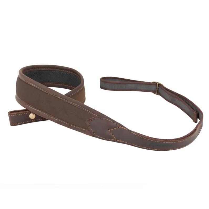Curea arma piele maro naturala si textil Huetter captusit neopren, latime: 5 cm. | huetter199