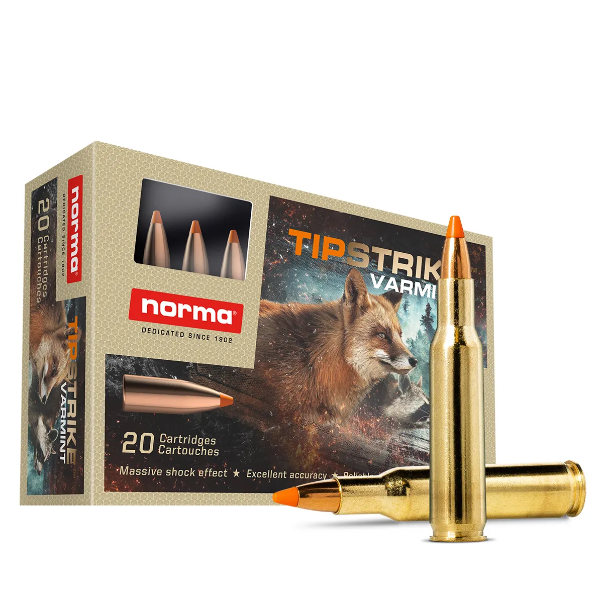 Muniție Norma Tipstrike Varmint .243 Win. 4.9 g. / 76 gr.