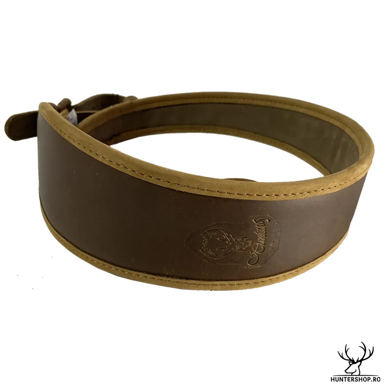 Curea arma piele maro | captusit velur | 70 mm | Hunting lux