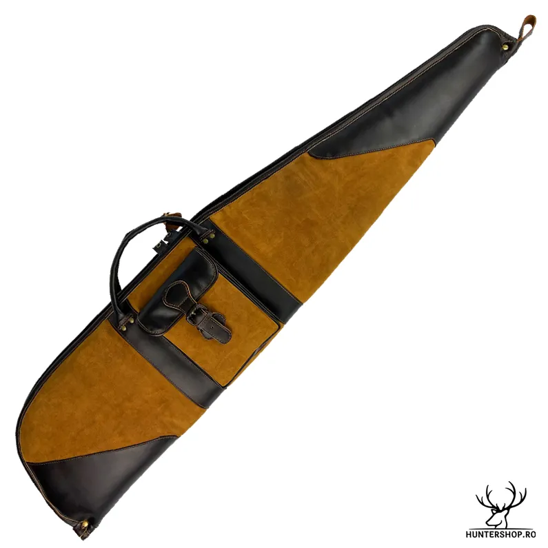 Husa arma carabina cu luneta | piele maro | 120 cm