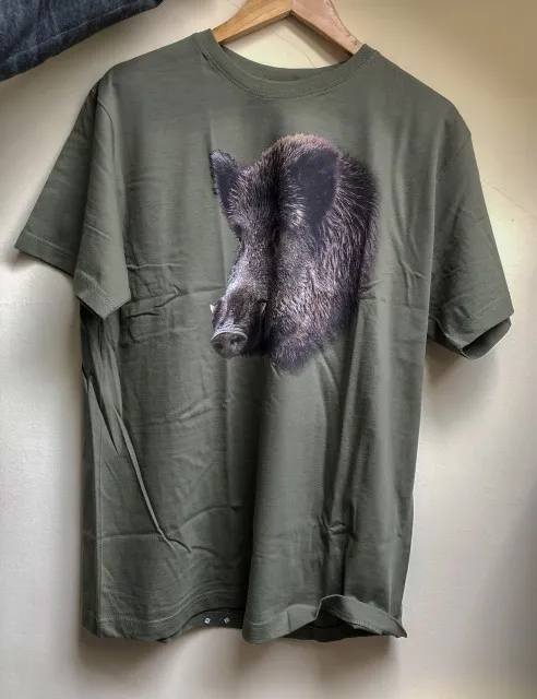 Tricou verde cu imprimeu color - Mistret . Caprior . Cerb