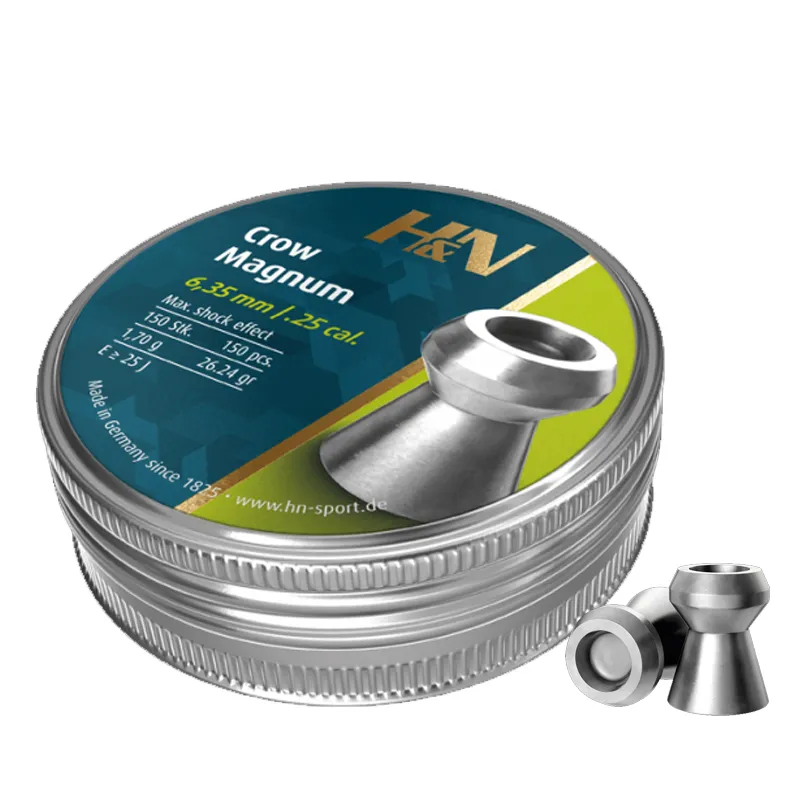 Munitie aer compirmat Haendler & Natermann Crow Magnum 6,35 mm | 1.70 g.