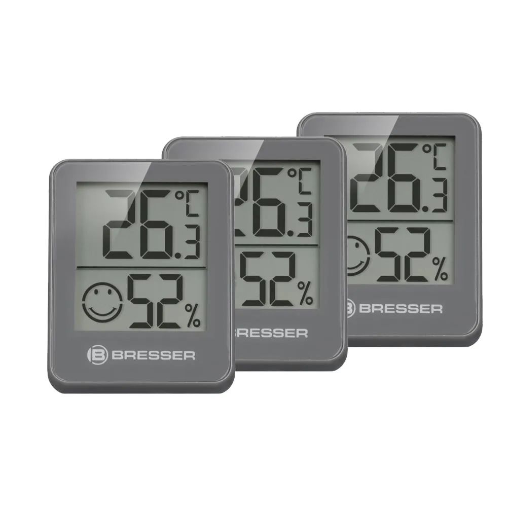 Set 3 statii meteo Bresser Hygro 7000010QT5000, gri