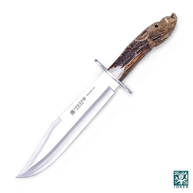 Cutit Joker CTJ101 Bowie | maner din lemn | serie unica | husa piele maro | lama 25.5 cm