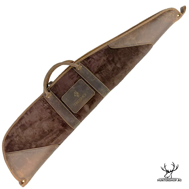 Husa arma din piele maro pentru carabina, model Krieghoff | 130 cm